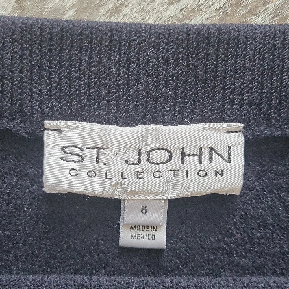 St.John Collection Santana Knit Skirt Caviar Black Sz8